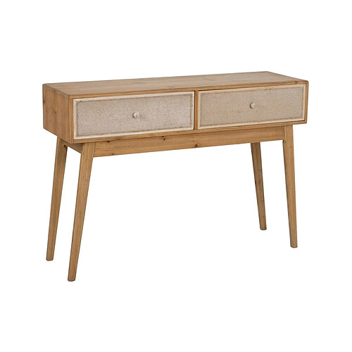 BigBuy Home Buffet GEREL Naturel Bois d'épicéa Bois MDF Fibre naturelle 115 x 37 x 80 cm