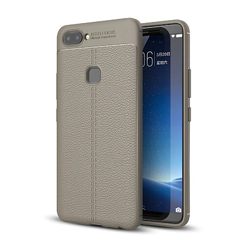 Wewoo Coque gris Vivo X20 Litchi Texture couverture complète TPU étui de protection arrière