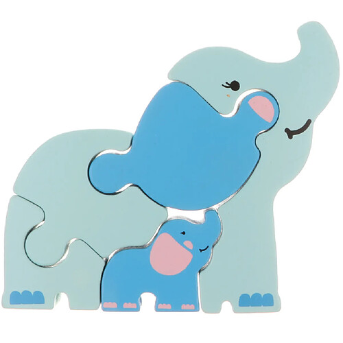 Bande Dessinée En Bois 3D Puzzle Puzzle Modèle Animal Blocs de Construction Jouet Éléphant