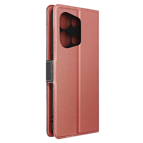 Avizar Étui pour Oppo Reno 8 Pro 5G Portefeuille Support Finition Striée Rose / Gris