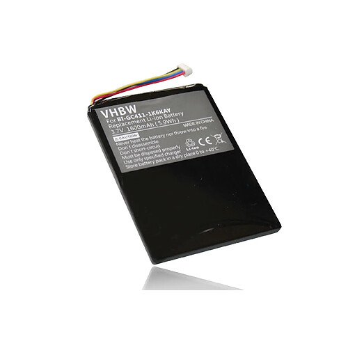 Vhbw batterie LI-ION 1600mAh pour NAVIGON 7210, 7310, remplace BI-GC411-1K6KAY