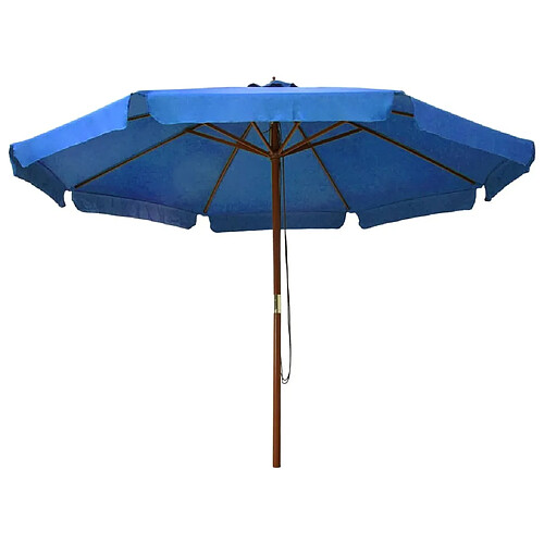 Maison Chic Parasol Jardin | Parasol avec mat en bois 330 cm Bleu azuré - GKD95288