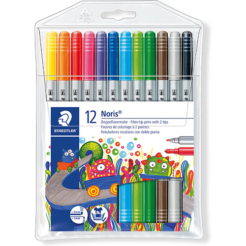 STAEDTLER Feutre de coloriage double pointe Noris,étui de 12 ()