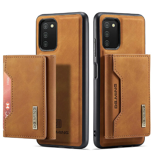 Dg.Ming Coque en TPU rétro amovible 2-en-1, hybride avec béquille marron pour votre Samsung Galaxy A03s (166.5 x 75.98 x 9.14mm)