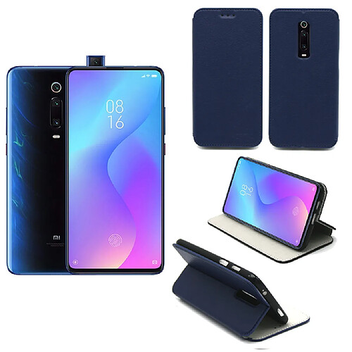 Xeptio Housse Xiaomi Mi 9T PRO (Mi9T PRO) bleue - Etui Coque Protection antichoc à rabat Smartphone 2019 - Accessoires Pochette Case