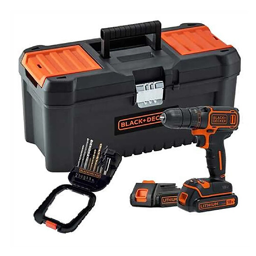 Black+Decker Perceuse visseuse sans fil 2 batteries lithium 8 V bdcdc18bta