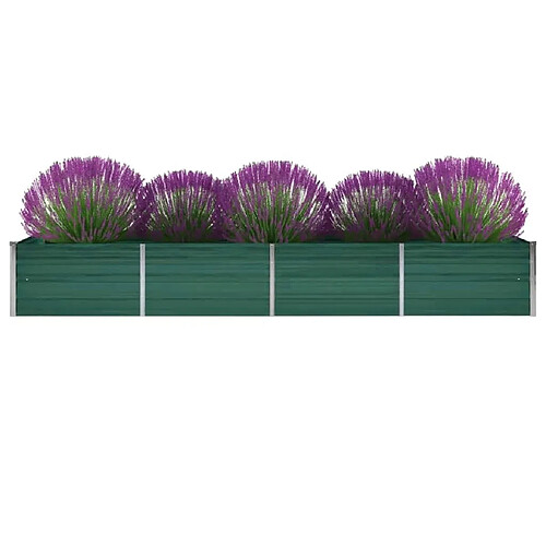 vidaXL Lit surélevé de jardin Acier galvanisé 320x80x45 cm Vert