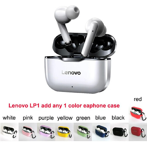 Universal Nouveau casque sans fil original Lenovo LP1 TWS Bluetooth 5.0 double stéréo réduction du bruit basse contrôle tactile long rechange 300mA casque Bluetooth