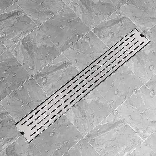 vidaXL Drain de douche linéaire 830 x 140 mm Acier inoxydable