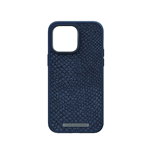 NJORD Coque pour iPhone 14 Pro Max MagSafe en Cuir de Saumon Bleu