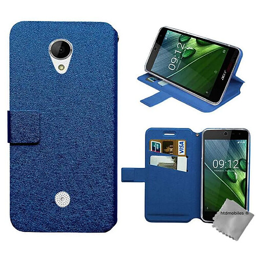 Htdmobiles Housse etui portefeuille pour Acer Liquid Zest 4G Z528 + verre trempe - BLEU