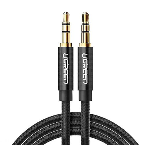 Ugreen - Câble Audio Plaqué Or (50363) - Jack 3.5mm vers Jack 3.5mm, 2m - Noir