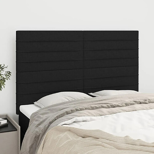 vidaXL Têtes de lit 4 pcs Noir 72x5x78/88 cm Tissu