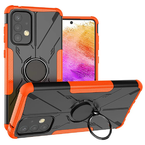 Coque en TPU anti-chocs avec béquille pour votre Samsung Galaxy A73 5G - orange