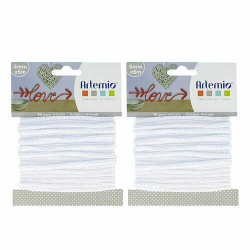 Artemio 2 fils à tricotin 5 mm x 5 m - blanc