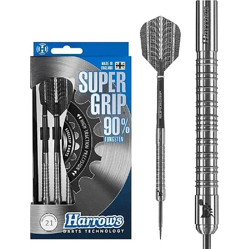 Harrows Fléchettes Supergrip 90 steel 21g Supergrip