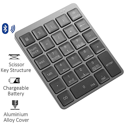 Universal Clavier numérique Bluetooth Clavier portable sans fil Couverture en alliage d &'aluminium Tablette iPad