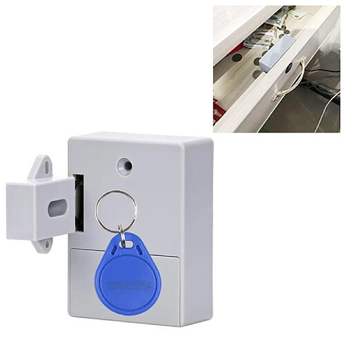 Wewoo T3 ABS Serrure à induction à carte magnétique Invisible Single Open Cabinet Door Lock Gris