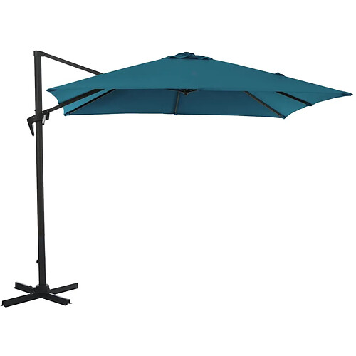 ALIZÉ Parasol déporté carré en aluminium 3x3m Roma bleu.