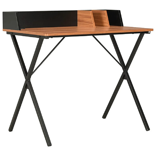 Helloshop26 Bureau table poste de travail meuble d'ordinateur informatique étude et 80 x 50 x 84 cm noir 02_0023928