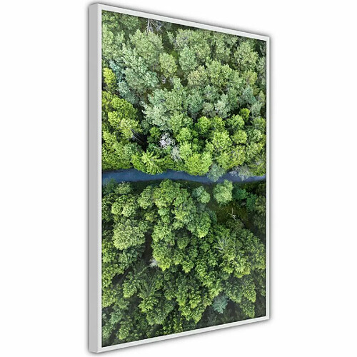 Paris Prix Affiche Murale Encadrée Forest from a Bird's Eye View 20 x 30 cm Blanc