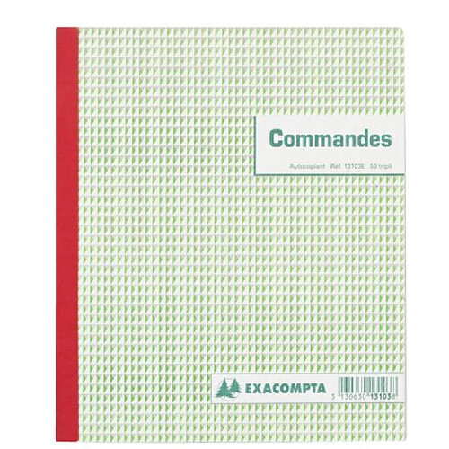 Cahier de commande Manifold Exacompta autocopiant 21 x 18 cm 50 pages triple exemplaires