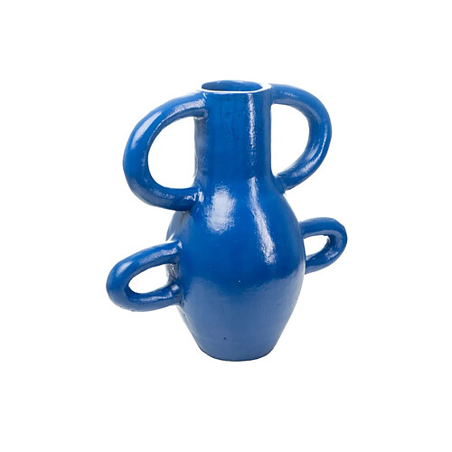 Vase Romimex Bleu de Colbat Céramique 40 x 40 x 20 cm Avec des poignées