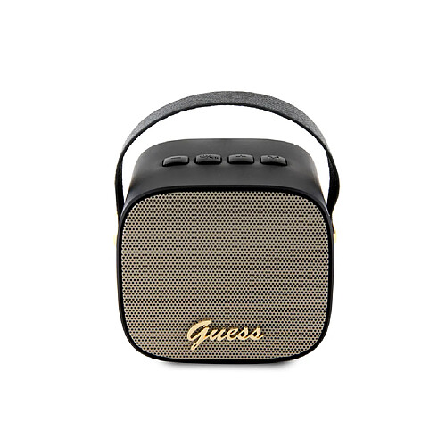 Guess Maroquinerie Guess Enceinte Bluetooth 5.3 Compacte 5W avec Sangle de Transport en Cuir Motif 4G Noir