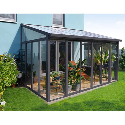 Pergola fermée 11.8m² gris anthracite - 703708 - PALRAM