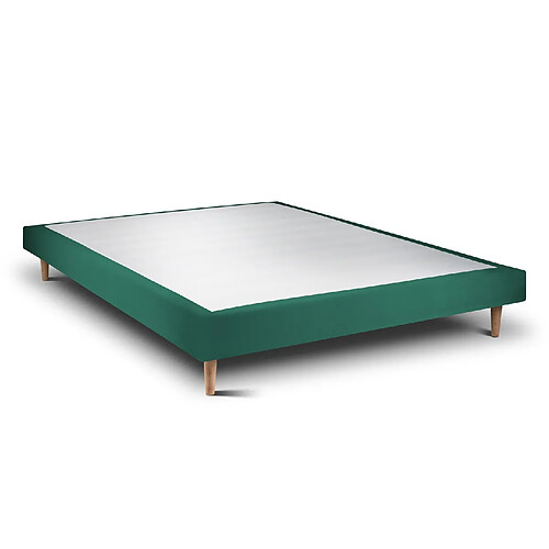 Sommeil de plomb Sommier Tapissier Velours Vert 160x200 H29cm