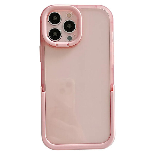 Coque en TPU anti-décoloration avec béquille pour votre iPhone 14 Pro - rose