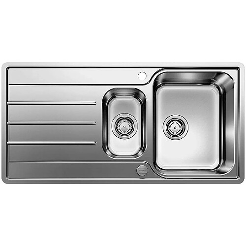 BLANCO LEMIS 6 S-IF ? Évier de Cuisine en Inox pour Meubles Bas de 60 cm de Large ? Cuve à Fond Plat IF et Bac à Restes ? 523033