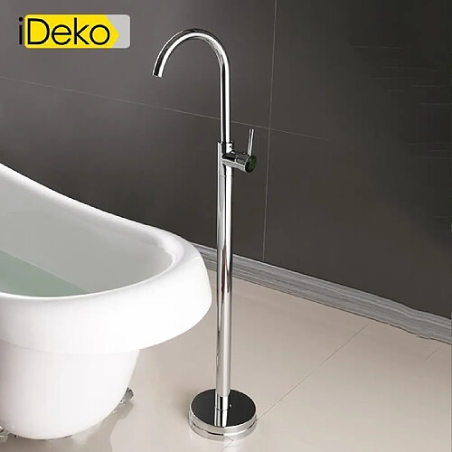 iDeko® Robinet de baignoire ilot sur Pied salle de bain douche verticale sans Douchette Chrome