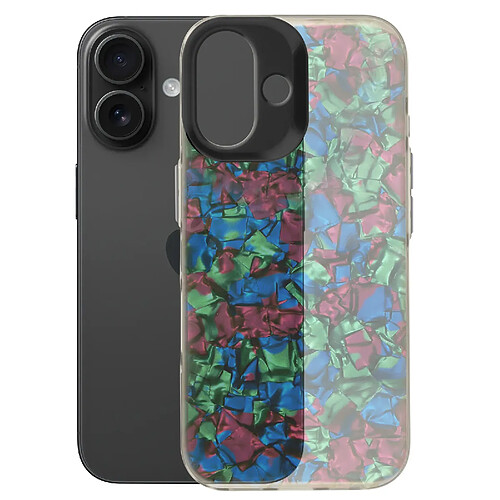 Avizar Coque pour iPhone 16 Antichoc Souple Tutti Frutti Noir