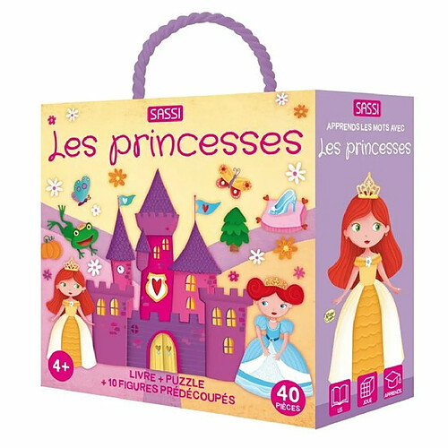 Ludendo Coffret Qbox puzzle 40 pièces et livre : Les princesses