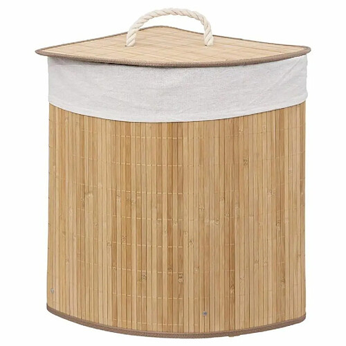 Panier à Linge d'Angle Bambou 48L Naturel