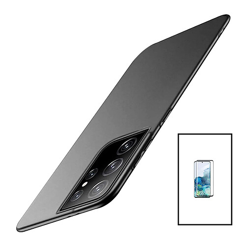 PHONECARE Kit Film Verre Trempé Curved + Coque SlimShield pour Samsung Galaxy S23 Ultra - Noir