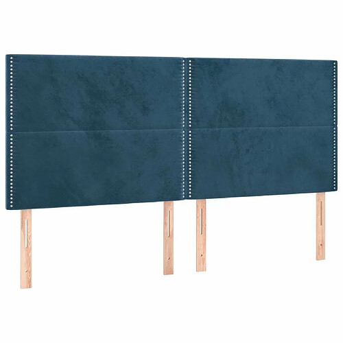 Maison Chic Lot de 4 Têtes de lit design pour chambre - Décoration de lit Bleu foncé 80x5x78/88 cm Velours -MN37770