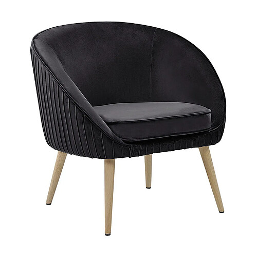 Beliani Fauteuil TROMSO Velours Noir