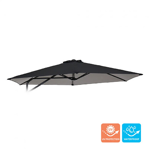 Elios Parasols Toile de remplacement pour tonnelle de jardin 3x3 hexagonal bras en acier Dorico Noir