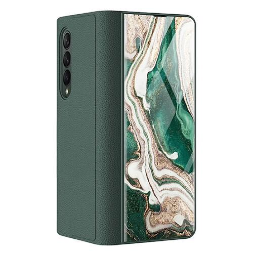 Coque en TPU + PU motif de marbre Vert/marbre 04 pour votre Samsung Galaxy Z Fold3 5G