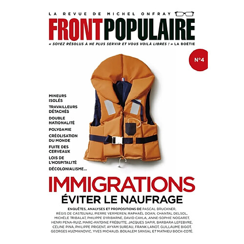 Front populaire, n° 4. Immigrations : éviter le naufrage · Occasion