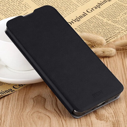 Wewoo Housse Coque Etui en cuir classique avec rabat série Rui Series supportplaque d'acier intégrée Tout inclus pour Xiaomi RedMi 7 Noir