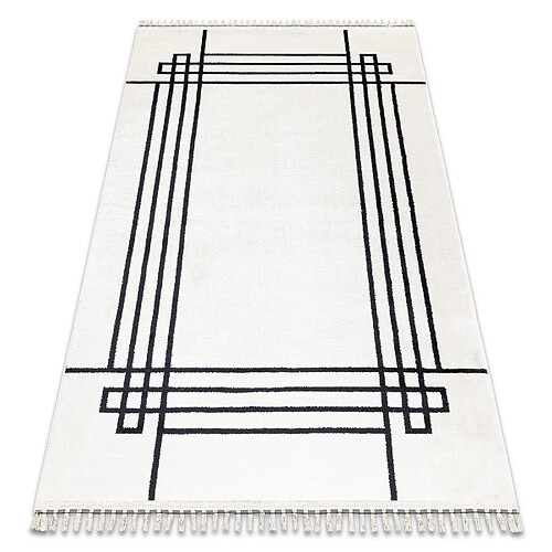 RUGSX Tapis AMOUR 53096C crème - Cadre, lignes moderne, élégant 98x200 cm