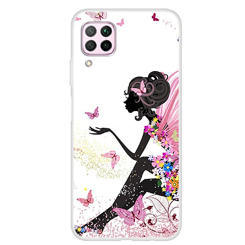 Coque en TPU impression de motifs souple fille papillon pour votre Huawei P40 lite/Nova 7i/Nova 6 SE