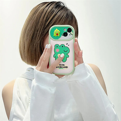 GUPBOO Étui pour iPhone11ProMax Pousser la fenêtre Blink Blush dinosaure mignon étui de téléphone anti-chute