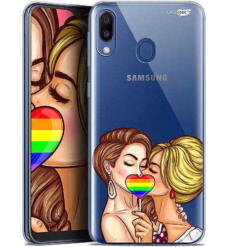 Caseink Coque arrière Samsung Galaxy M20 (6.3 ) Gel HD [ Nouvelle Collection - Souple - Antichoc - Imprimé en France] 2 Girls 1 Candy