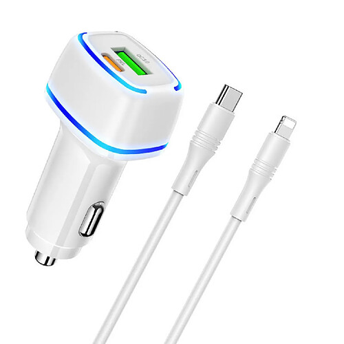 Chargeur voiture USB + Type C - QC 3.0 PD 20W 3A pour iPhone X / Xr / 11 / 12 / 13 Little Boutik®