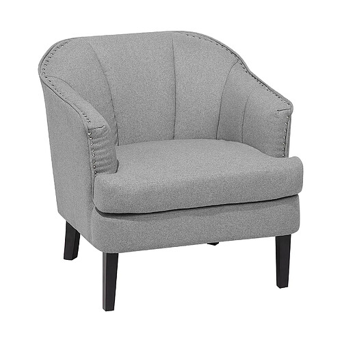 Beliani Fauteuil ELVERUM Tissu Gris clair