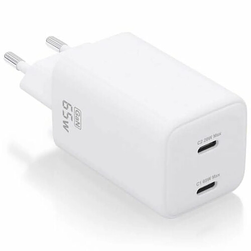 Chargeur mural Aisens ASCH-65W2P039-W Blanc 65 W (1 Unité)